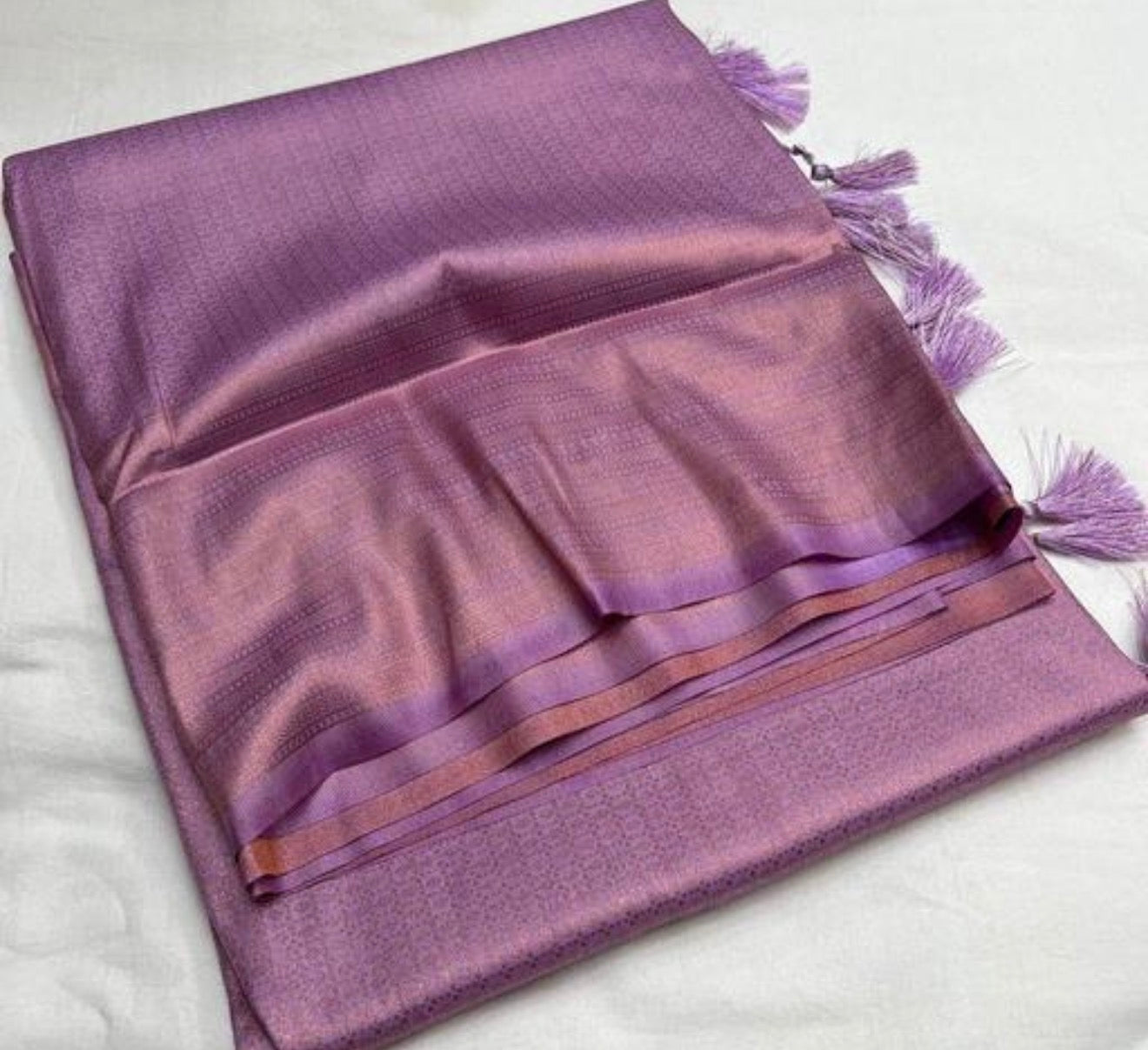 Kuberpattu soft silk  Saree with copper zari work and tassels