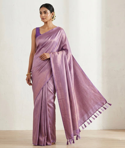 Kuberpattu soft silk  Saree with copper zari work and tassels
