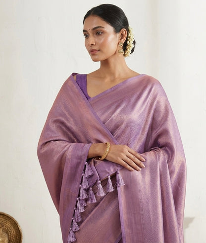 Kuberpattu soft silk  Saree with copper zari work and tassels