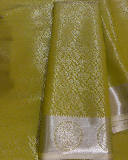 Lime Green Kanchipuram Silk Saree